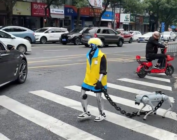 机器人遛机器狗